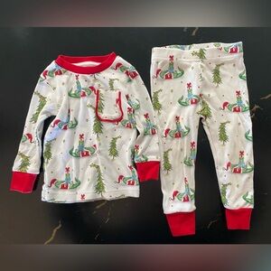 Kids NOLA Holiday Pajama Set with Red Trim